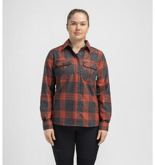 Reborn woolshirt W&#39;s Check - Grey / Red S