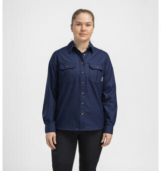 Reborn woolshirt W&#39;s Navy Melange L