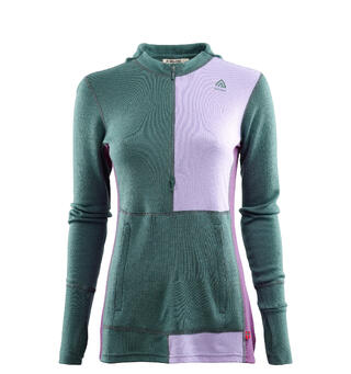 WarmWool hoodsweater w/zip W&#39;s NorthAtlantic/PurpleRose/SunsetPurpl M