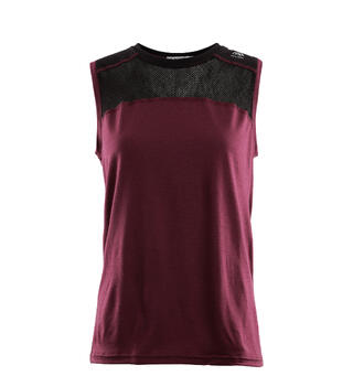 LightWool 140 sports singlet W&#39;s Zinfandel/Jet Black S