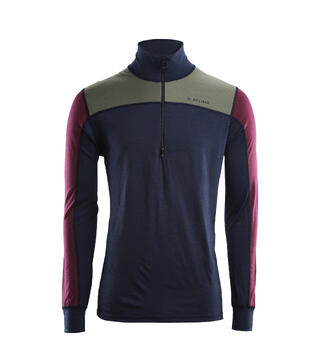 LightWool 140 reinforced mockneck M&#39;s Navy Blazer/Ranger Green/Zinfandel L