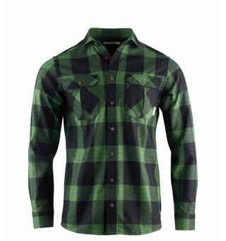 ReBorn woolshirt M&#39;s Check Dark Grey / Green L