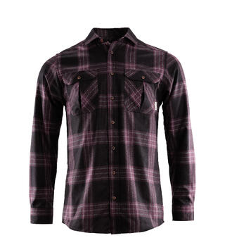 ReBorn woolshirt M&#39;s Check - Dark Grey/ Fudge L