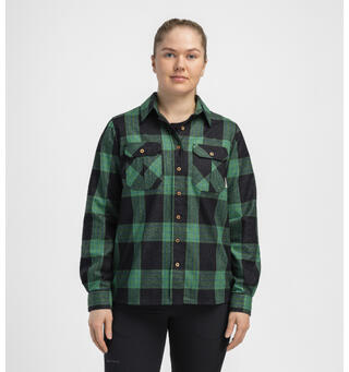 Reborn woolshirt W&#39;s Check Dark Grey / Green M