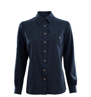 LeisureWool woven woolshirt W&#39;s Navy Blazer M