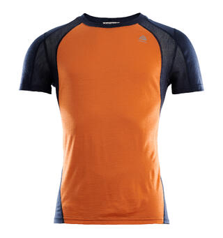 LightWool sports t-shirt M&#39;s Orange Popsicle / Navy Blazer XS