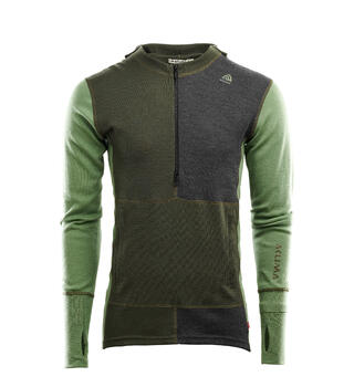 WarmWool hoodsweater w/zip M&#39;s Olive Night/Dill/Marengo XL