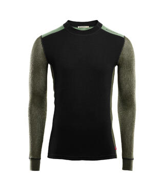 WoolNet Hybrid crewneck M&#39;s Jet Black/Olive Night/Dill S