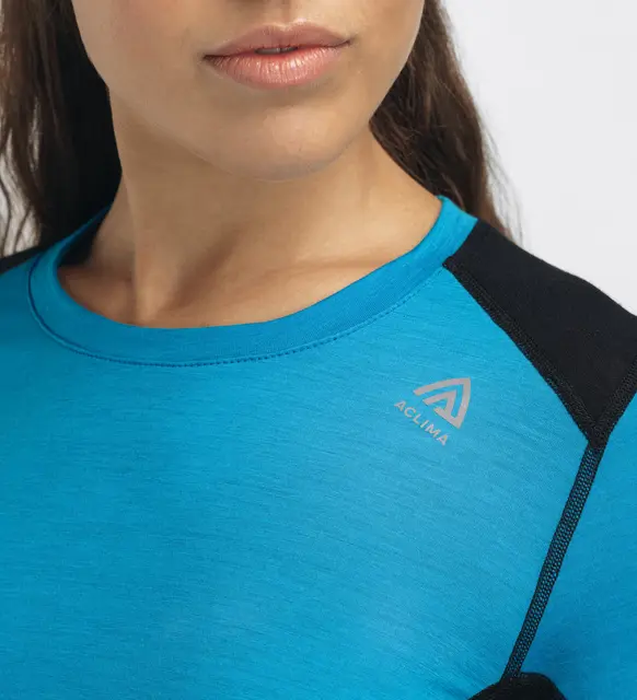 LightWool 140 sportshirt W's Bluejay/Jet Black XS 